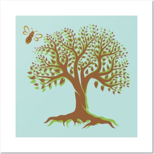 Tree of Life & Bee - Nature Lover Environmental Image Posters and Art